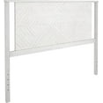 thumbnail image 1 of Ethan Queen Size Diamond Headboard ONLY - Rustic & Mid-Century Modern Style without Bed Frame - Solid Acacia Wood - Easy Assembly - Rustic White, 1 of 6