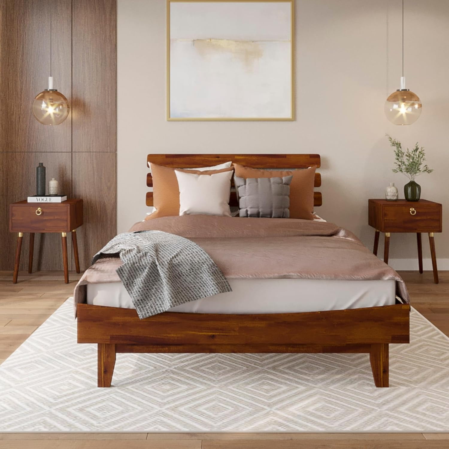 Bme Full Size Caden 55x82x15in Deluxe Bed Frame with Adjustable