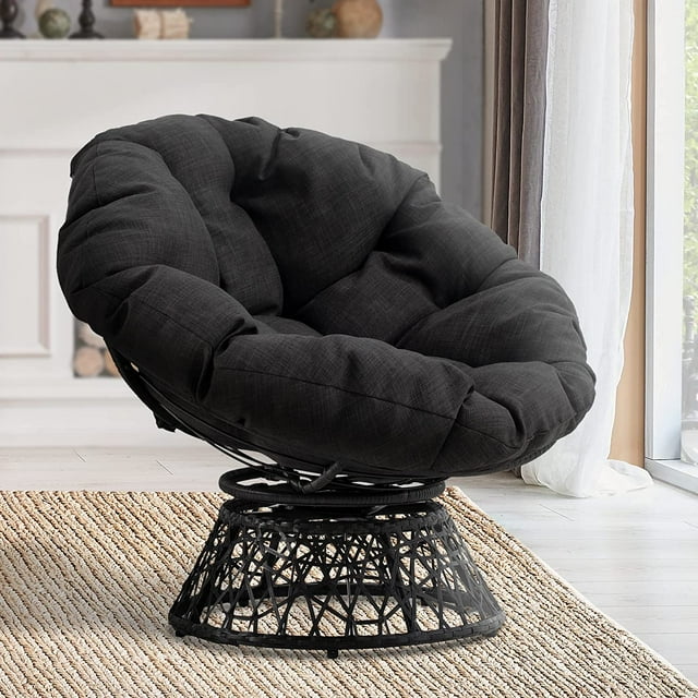 Bme Papasan Chair Soft Thick Density Fabric Cushion Steel Frame with
