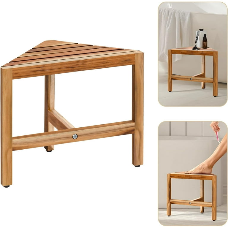 Teak shower foot rest new arrivals
