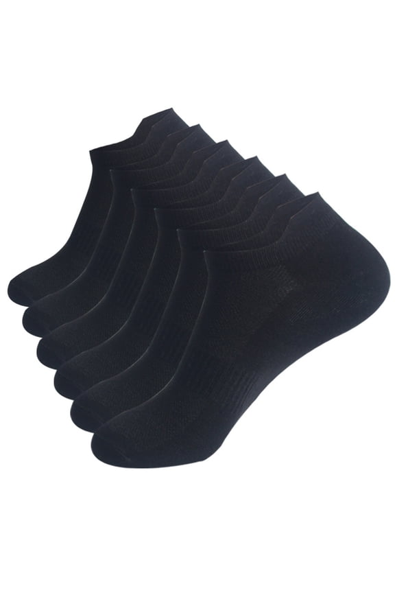 3 Pairs of Men's Summer Sports Casual Solid Color Breathable and Sweat Absorbing Thin Socks Black M