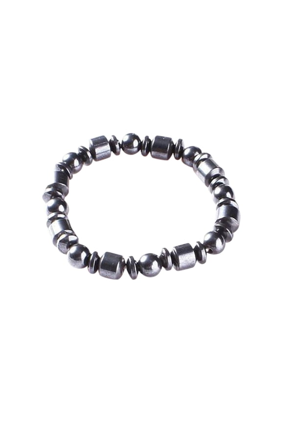 8Mm Round Black Iron Stone Bracelet for Women Men Bracelets Black