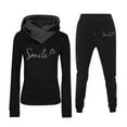 Bmisegm Athletic Hoodie and Pants Set Women's Solid Color Casual