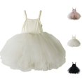thumbnail image 1 of Bmisegm Baby Bodysuit Tutu Dress Romper Mesh Sleeveless Solid Color Princess Style Skirt Outfit Holiday Party Wear Baby Girl Romper,White,12-18 Months, 1 of 9