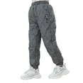thumbnail image 1 of Bmisegm Baby Boy Pants Little Girls Boys Thick Winter Warm Lined Ski Pants Down Padded Insulated Pants for Kids Activewear boys pants 5-6 Years 130, 1 of 7