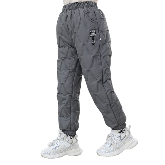 Bmisegm Baby Boy Pants Little Girls Boys Thick Winter Warm Lined Ski Pants Down Padded Insulated Pants for Kids Activewear boys pants 5-6 Years 130