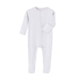 thumbnail image 1 of Bmisegm Baby Boy Romper Ribbed Long Sleeve Soft Comfortable Bodysuit Toddler Clothes Summer Jumpsuit 0-12 Months 02_White,9-12 Months, 1 of 2
