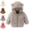 thumbnail image 1 of Bmisegm Baby Coat Baby Boys Girls Winter Coat with Fold Over Mittens Warm Bear Hooded Jacket Soft Baby Jacket, 1 of 4