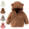 thumbnail image 1 of Bmisegm Baby Coat Baby Boys Girls Winter Coat with Fold Over Mittens Warm Bear Hooded Jacket Soft Baby Jacket, 1 of 4
