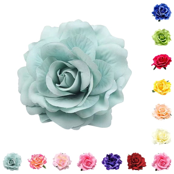 Bmisegm Baby Girl Headbands Bohemian Rose Flower Hair Barrettes with Rhinestones for Kids Beach Wedding Scarf for Hair 2-10Y Mint Green,One Size