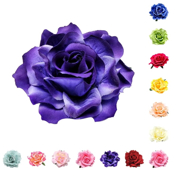 Bmisegm Baby Girl Headbands Bohemian Rose Flower Hair Barrettes with Rhinestones for Kids Beach Wedding Scarf for Hair 2-10Y Purple,One Size