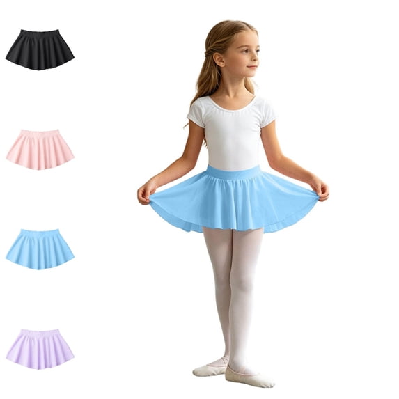 Bmisegm Back to School Clothes for Girls Lightweight Chiffon Dance Skirt with Elastic Waistband for Ballet Practice and Performance School Skirts for Girls 10-11 Years