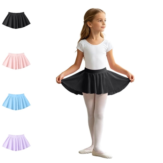 Bmisegm Back to School Clothes for Girls Lightweight Chiffon Dance Skirt with Elastic Waistband for Ballet Practice and Performance School Skirts for Girls 4-6 Years