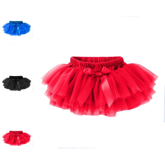 Bmisegm Skirts for Girls Baby Girls Layered Mesh Tutu Party Skirt with Bow Decor School Skirts for Girls 0-3 Months