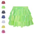 thumbnail image 1 of Bmisegm Back to School Outfits for Girls High Waist Elastic Metallic Tiered Ruffle Skirt for Party and Christmas Performance Girls Skirt 8-9 Years, 1 of 7
