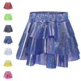 thumbnail image 1 of Bmisegm Back to School Outfits for Girls High Waist Elastic Metallic Tiered Ruffle Skirt for Party and Christmas Performance Girls Skirt 9-10 Years, 1 of 7