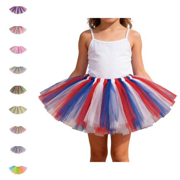 Bmisegm Halloween Clothes Kids Layered Mesh Tutu Patchwork Carnival Dance Performance Skirt Tutu Skirt 2-8 Years