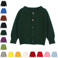 thumbnail image 1 of Bmisegm Boys Cardigan Sweater Long Sleeve Crew Neck Solid Button Front Cotton Knit Outerwear for Kids Boys and Girls Toddler Sweater, 1 of 4