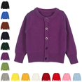 thumbnail image 1 of Bmisegm Boys Cardigan Sweater Long Sleeve Crew Neck Solid Button Front Cotton Knit Outerwear for Kids Boys and Girls Toddler Sweater, 1 of 4
