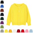 thumbnail image 1 of Bmisegm Boys Cardigan Sweater Long Sleeve Crew Neck Solid Button Front Cotton Knit Outerwear for Kids Boys and Girls Toddler Sweater, 1 of 4