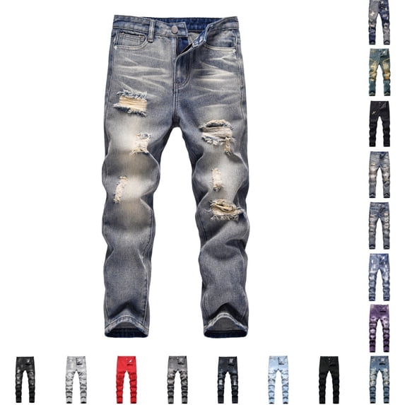 Bmisegm Boys Dress Pants Ripped Distressed Denim Jeans Fashion Kids ...