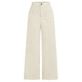 thumbnail image 1 of Bmisegm Boys Pants Kids Girls Solid Corduroy Wide Leg Pants Button Front Zipper Straight Pants with Pockets for Youth girls pants 7-8 Years 130, 1 of 1