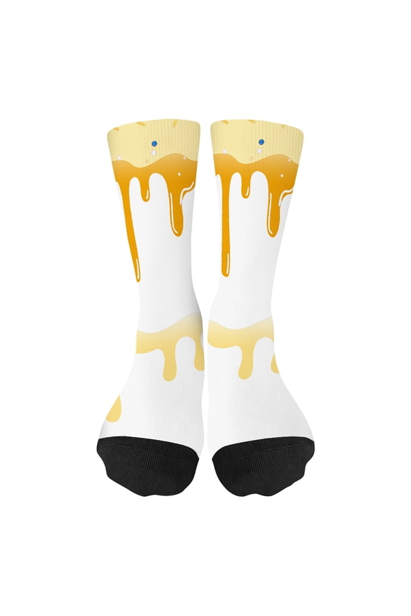 Boys Socks Ice Print Kids Novelty Ankle Pair for Boys and Girls Blend Breathable Casual Daily Wear Socks for Toddler Boys Yellow1_002 L
