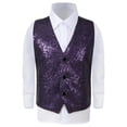 thumbnail image 1 of Bmisegm Boys Vest for Stage Performance and Hosting Events Glitter Sleeveless Top with Sequins for Kids Shows and Parties 13-14 Years 160, 1 of 3