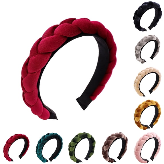 Bmisegm Braided Headbands for Women Velvet Hair Handmade Hair Bands Headwear Accessories