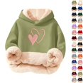 thumbnail image 1 of Bmisegm Cute Hoodies for Girls Lined Pullover with Allover Print Designs Casual Wear and Outdoor Top Girls Tops,02_GN2,3-4 Years, 1 of 5