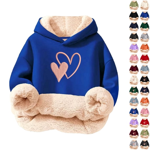 Bmisegm Cute Hoodies for Girls Lined Pullover with Allover Print Designs Casual Wear and Outdoor Top Girls Tops,02_Navy,15-16 Years