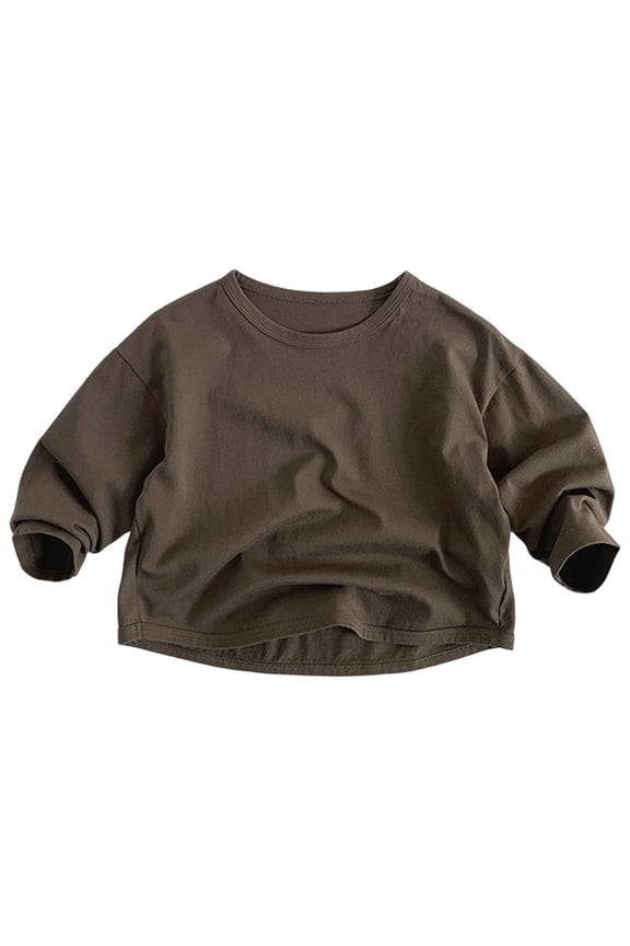 Cute Shirts For Teens Boys Casual Basic Long Sleeve Tee For Toddlers Kids 1 8 Years Comfortable Everyday Wear Stylish Korean Style Unisex Shirt 100 Days Of School Shirt Boys 3-4 Years 100