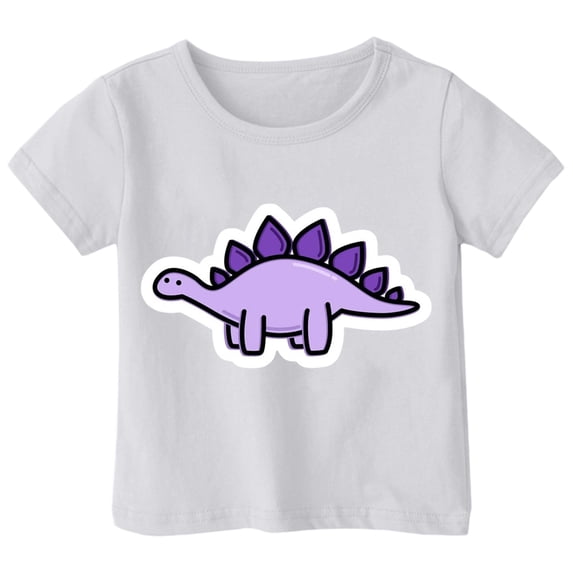 Bmisegm Cute Shirts For Girls And Boys Childrens Playful Dinosaur Print T-Shirt Style Short Sleeved Top Suitable For 1 13 Years Old Girls Shirts 1-2 Years 90