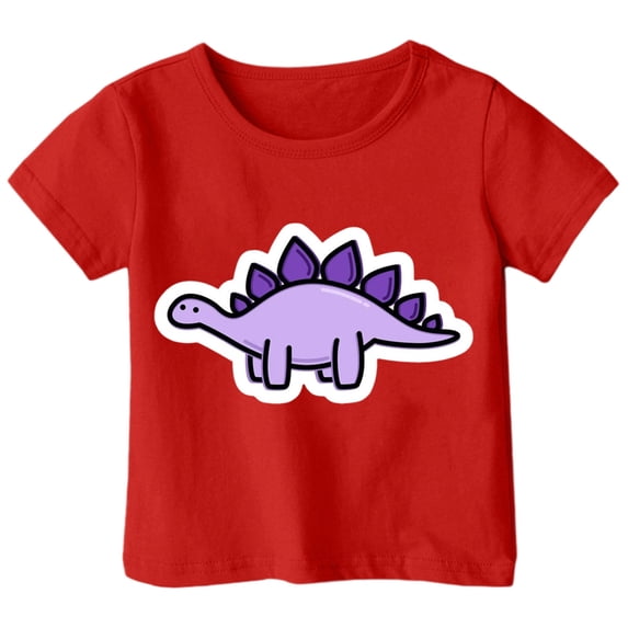 Bmisegm Cute Shirts For Girls And Boys Childrens Playful Dinosaur Print T-Shirt Style Short Sleeved Top Suitable For 1 13 Years Girls Shirts 2-3 Years 100