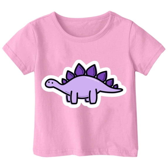 Bmisegm Cute Shirts For Girls And Boys Childrens Playful Dinosaur Print T-Shirt Style Short Sleeved Top Suitable For 1 13 Years Girls Shirts 6-7 Years 130