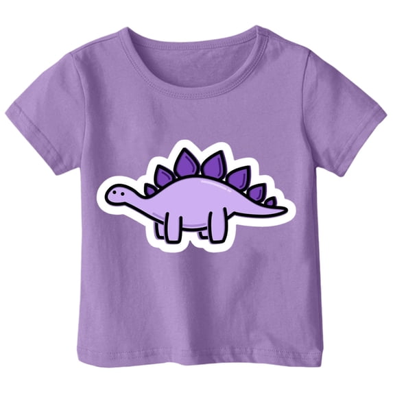 Bmisegm Cute Shirts For Girls And Boys Childrens Playful Dinosaur Print T-Shirt Style Short Sleeved Top Suitable For 1 13 Years Girls Shirts 8-9 Years 140