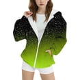 thumbnail image 1 of Bmisegm Cute Tops for Girls Girls Hooded Jacket Zip up Outerwear Casual Pullover Sweatshirt for Youth Kids Lightweight Spring Fall Coat Girls Tops 6-7 Years 130, 1 of 3