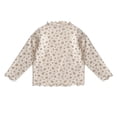 thumbnail image 1 of Bmisegm Cute Tops For Girls Girls Long Sleeve Tops Toddler Kids Blouse Fall Winter Casual Tees High Neck Striped Floral Print Basic Shirt Girls Long Sleeve Shirts 3-4 Years 90, 1 of 1