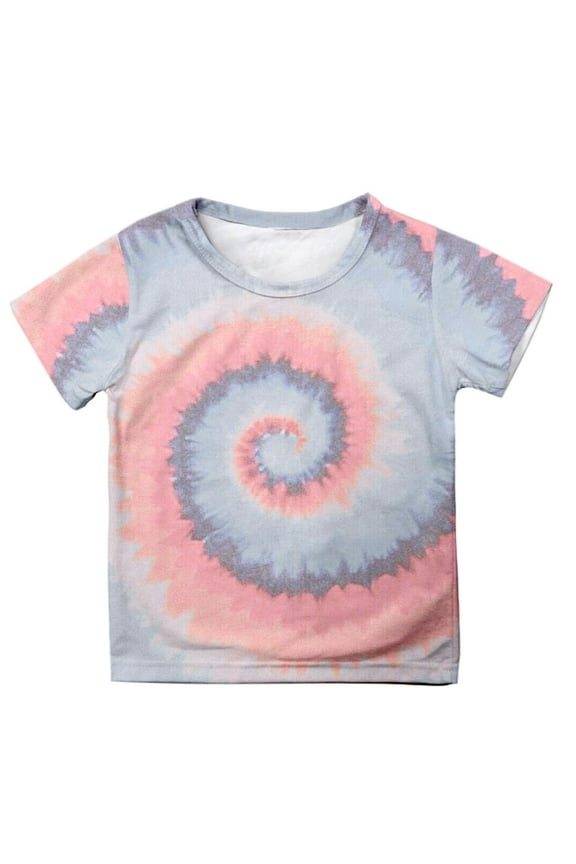 Cute Tops for Teens Kids Toddler Baby Girls Spring Summer Colorful Print Short Sleeve T-Shirt Clothes Cute Casual Top 100th Day of School Shirt Boys 3-4 Years 110