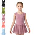 thumbnail image 1 of Bmisegm Dance Leotard for Girls Sleeveless Round Neck Leotard with Attached Flowy Skirt Ballet Practice Girls Dresses 7-8 Years, 1 of 5