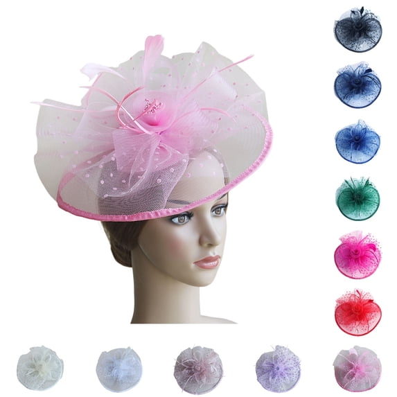 Bmisegm Fascinator for Women Bridal Lace Mesh Flower Hair Clip for Wedding Tea Party Fascinators Hats for Women Tea Party One Size