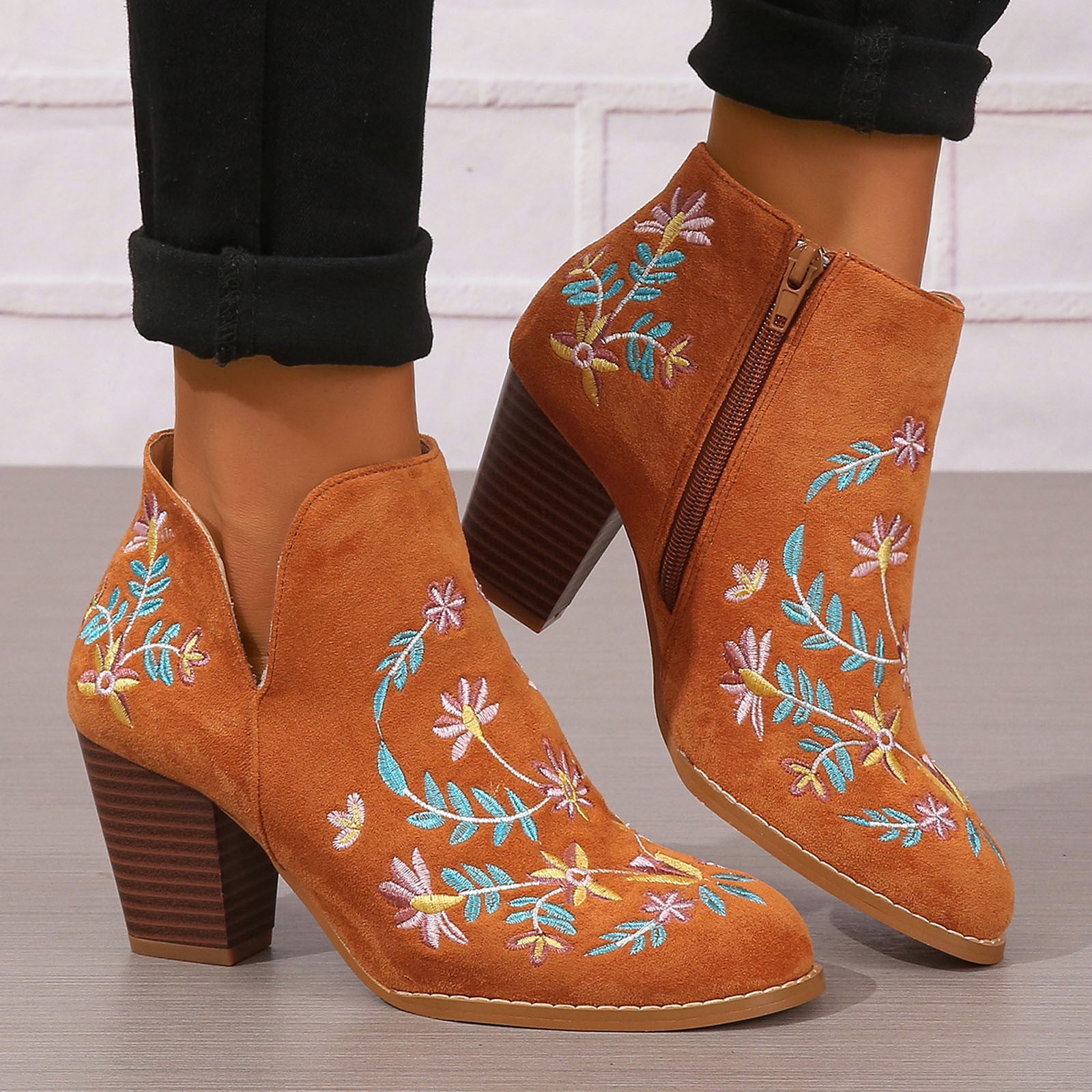 Bmisegm Fashion Boots for Women Booties Fashion Women Flock Autumn