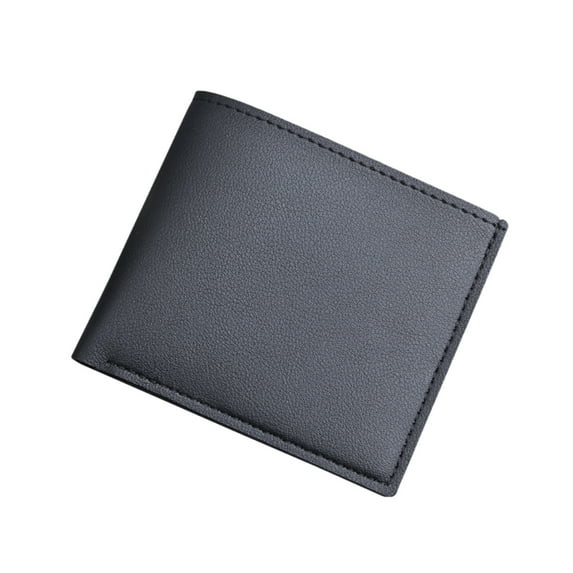 Bmisegm Fashion Men ID Short Wallet Solid Color Bag Oepn Purse Multiple Card Slots Clutch Bag Pocket Wallets for Women Black One Size
