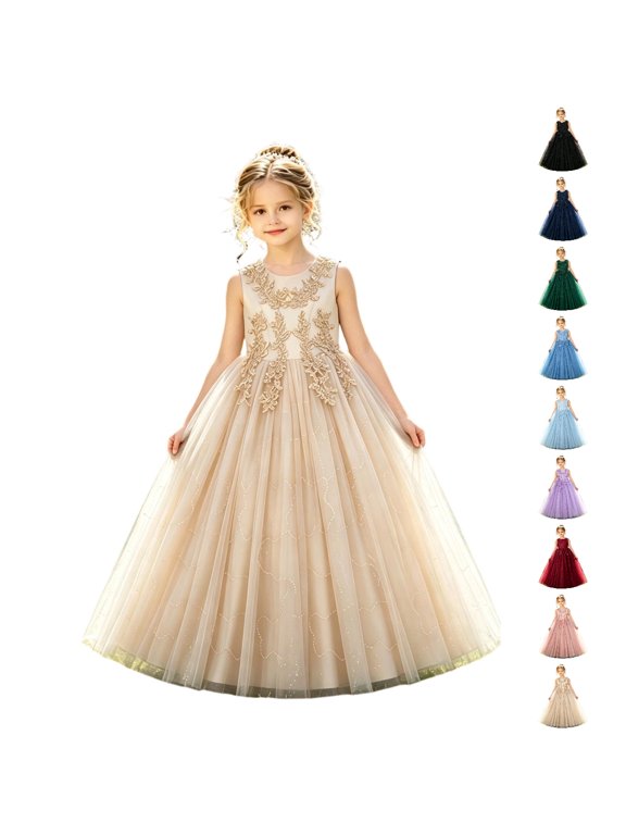 Flower Girl Dress Lace Bridesmaid Dress Flower Kid Wedding Ball Gown Toddler Princess Pageant Evening Dresses