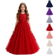 Bmisegm Flower Girls Lace Bridesmaid Dress Princess Elegant Tulle Long A Line Dresses Pageant Wedding Party Ball Gown