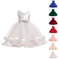 thumbnail image 1 of Bmisegm Flower Girls Ruffles Dress Vintage Wedding Bridesmaid Party Dresses Holiday Kids Formal Pageant Gown Toddler Princess Dress, 1 of 7