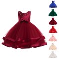 thumbnail image 1 of Bmisegm Flower Girls Ruffles Dress Vintage Wedding Bridesmaid Party Dresses Holiday Kids Formal Pageant Gown Toddler Princess Dress, 1 of 5