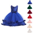 thumbnail image 1 of Bmisegm Flower Girls Ruffles Dress Vintage Wedding Bridesmaid Party Dresses Holiday Kids Formal Pageant Gown Toddler Princess Dress, 1 of 6