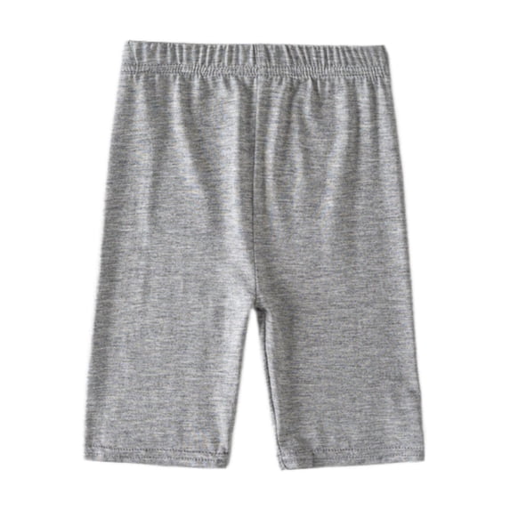 Bmisegm Girls Capri Pants Shorts for Toddlers and Kids Soft Breathable Summer Playwear Stretchy Elastic Waist Comfortable Casual Outfit Capris for Girls Grey 4-5 Years