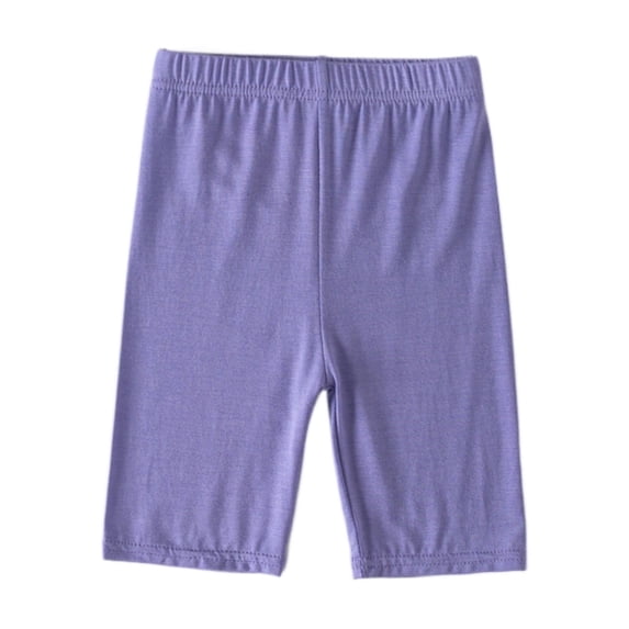 Bmisegm Girls Capri Pants Shorts for Toddlers and Kids Soft Breathable Summer Playwear Stretchy Elastic Waist Comfortable Casual Outfit Capris for Girls Purple 9-10 Years